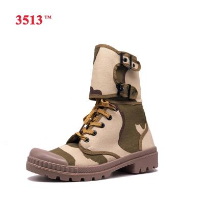 China Army Military Safety Camouflage Canvas Training Shoes Sand Color Cheap Military Combat Boots for sale