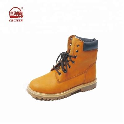 China Steel Toe Industrial Brand Safety Yellow Genuine Leather Work Shoes for sale