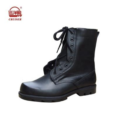 China Anti-Smell Classic Cheap Italian Black Genuine Leather Army Boots Military For Men for sale