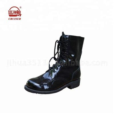 China Anti-Smell Patent Leather Army Combat Kick Tactical Goodyear Welted Boots for sale