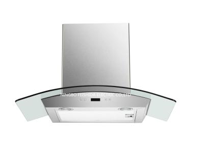 China 8mm Wall Mount Stainless Steel Range Hood electronic switch glass 860cfm for sale