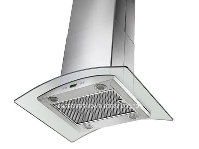 China 900cfm kitchen island range hood 8MM Tempered Glass , Island Vent Hood for sale