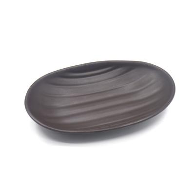 China Viable Creative Black Matte Dishes, Plastic Melamine Serving Sushi Restaurant Boat For Sale for sale