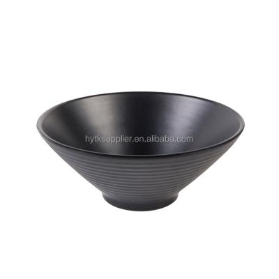 China Viable Custom Logo Melamine Noodle Bowls, Restaurant Black Ramen Bowl for sale