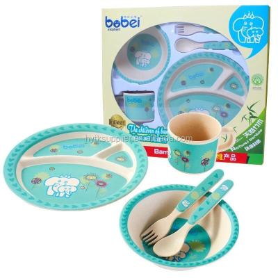 China Contemporary Wholesale Biodegradable Bamboo Fiber Baby Gift Tableware for sale