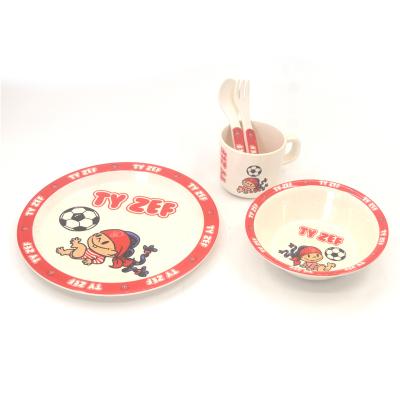 China Nice Style Kids Tableware Set Nature Bamboo Fiber Bamboo Kid Sets Tableware for sale