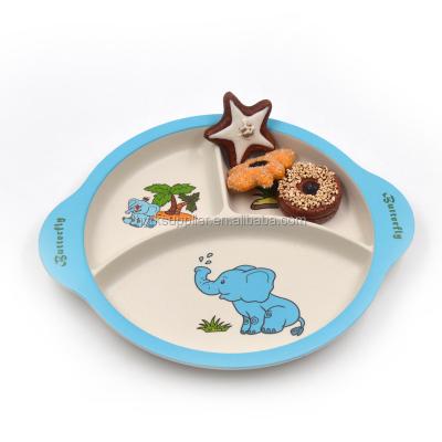 China Eco-Friendly Minimalist Low Prices Custom Biodegradable Kids Bamboo Fiber Dinner Plates for sale