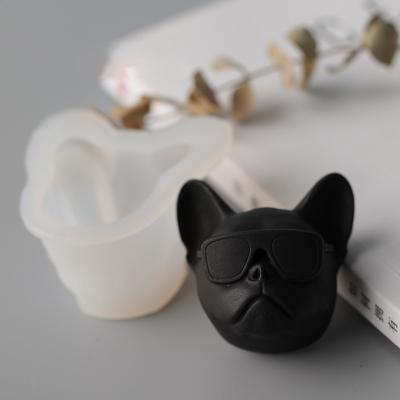 China B-3528 DIY Glass Dog Air Mouth Mold Manual Material Aromatherapy Gypsum Vehicle Air Mouth Candle Mold for sale