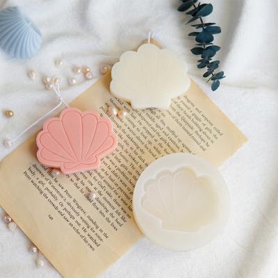 China B-3190 Geometric shell silicone candle molds handmade scented candles diy silicone korean style ns style candle molds cake mold for sale