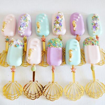 China Viable Custom Acrylic Ice Cream Cakesicle Sticks Mirror Glitter Popsicle Sticks Birthday Baby Shower for sale