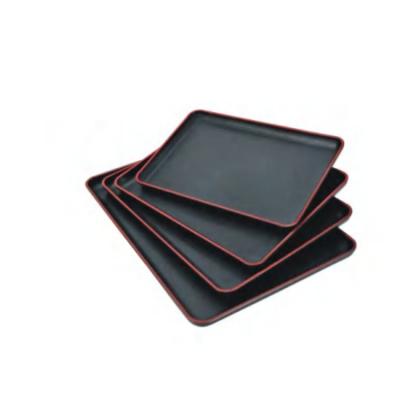 China Durable Fast Food Tray PP Coffee Cup Holder Large Rectangular Plastic Snacks Serving Tray For Kitchen Use for sale