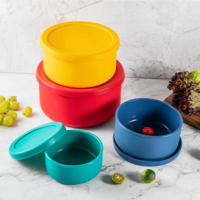 China Freshness Preservation Hot Sales Silicone Food Container Bento Lunch Box Meal Prep Storage Leakproof Food Container for sale