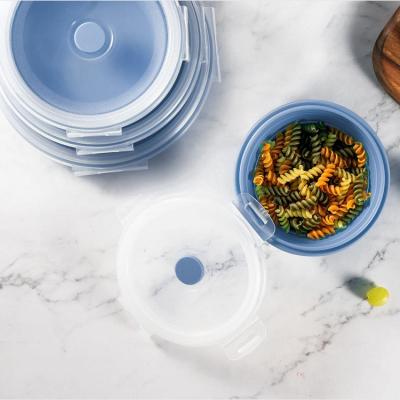 China Freshness Preservation Silicone Food Container With Lid Instant Microwave Safe Food Storage Set Lunch Box for sale