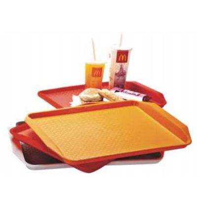 China Durable Large Rectangular PP Coffee Cup Holder Plastic Snacks Serving Tray For Kitchen Use Fast Food Tray for sale