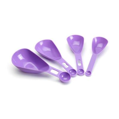 China 4 Piece Stainless Steel Coffee Measuring Cup Plastic Spoon Set Viable Multifunctional Baking Tool Color With Handle for sale