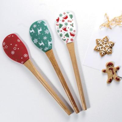 China Bakeware Tools Silicone Spatula Kitchen Accessories Silicone Viable Cooking Spatula With Beech Wood Handle for sale