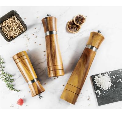 China Acacia Wood Salt and Pepper Grinder Mill Set Viable Pepper Mill for sale