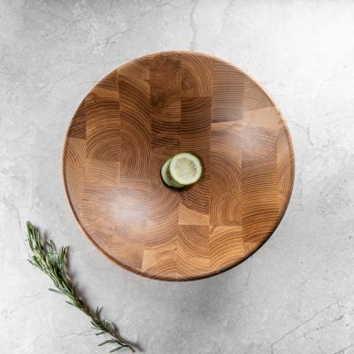 China Low MOQ 100% Natural Viable Customized Logo Ash Wood Bowl Different Size for sale