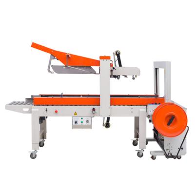 China Food FXJ5050AZ Automatic Flaps Folding Carton Tape Sealing Machine with DBA200 strapping machine for sale