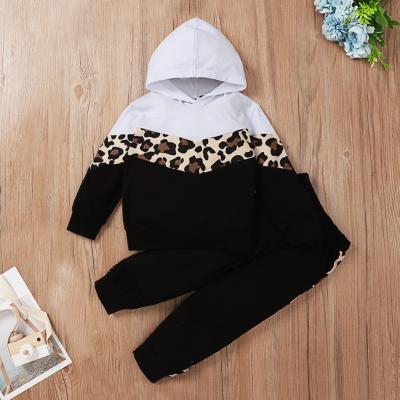 China Formal Kids Clothes Long Sleeve Casual Hooded Leopard Printed Outfits Fall Baby Boy Dress Sets for sale