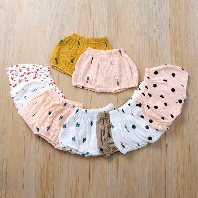 China Summer Breathable High Quality Infant Baby Cotton Shorts Soft Dots Shorts Baby Carrot Soft Newborn Shorts for sale