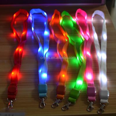 China High Quality Flashing Lanyards LED Logo Custom Light Promotional Gift Glowing Lanyard for sale