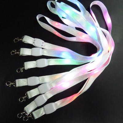 China Promotional Glowing Flashing Flashing Flashlight Lanyard With Logo Print Custom Gift Factory Price Neck LED Lanyards for sale