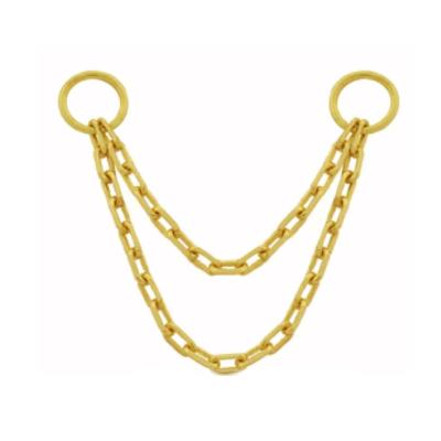 China CLASSIC Custom 14k Solid Gold Earring Calendo Nipple Body Chain Connector Piercing for sale