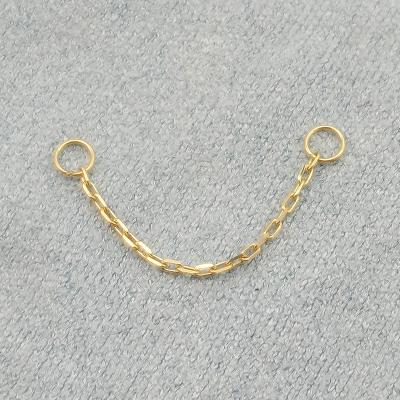 China 14k Real Soild gold CLASSIC Mini Piercing Jewelry Chain for ear piercing connection for sale