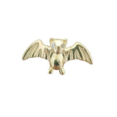 China 14K Solid Gold Bat Punk Halloween Bat Piercing Labret 18K Solid Gold Earrings Ends Jewelry for sale