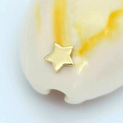 China Custom APP Custom Threadless Body Daith Lip 18K Labret Earrings Calendo 14K Solid Gold 14K Jewelry Piercing Tops for sale