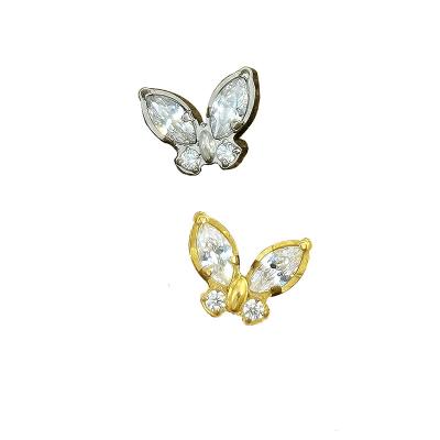 China Romantic Common Titanium Butterfly Helix Medical Grade ASTM F136 Jewelry Piercing Ends for sale