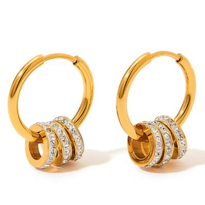 China FASHIONABLE Jewelry Women Multi-circle Hoop Earrings Multi-circle Stainless Steel Removable Hoop Earrings for sale