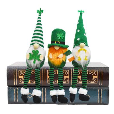 China Festival Decoration Pick Ornaments Cloth Crafts Long Leg Toys Irish Green St Patrick's Day Gnomes Clover Toys Party Decorations for sale