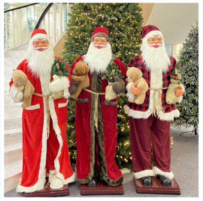 China Popular 6ft Santa Claus Life Size Electric Christmas Santa Claus Aninmated With Music Gift For Christmas Ornament Christmas Decoration for sale