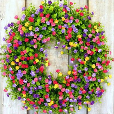 China Goods Wholesale Decorative Artificial Door Garlands Flowers Christmas Easter Spring Wreaths For Front Entrance Home Decorations for sale