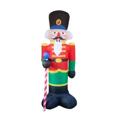 China Christmas Display 2.4M Inflatable Nutcracker Soldier Inflatable Santa Soldier For Christmas Decoration Supplies for sale