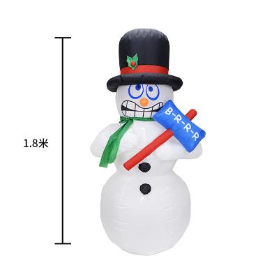 China Festival Stuff 1.8m Electric Inflatable Snowman Garden Flip Pneumatic Model Ornaments for sale