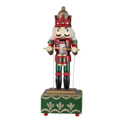 China Holiday Supplies Wooden Christmas Ornamet Music Box Nutcracker Soldier Music Box For Christmas Supplies for sale