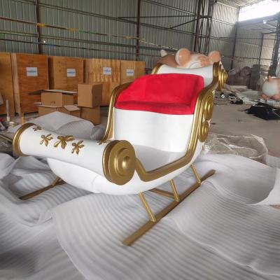 China Europe Fiberglass Sleigh Ornaments Figurines Statues Christmas Art Resin Crafts Sculpture For Outdoor Christmas Decorations Supplies for sale