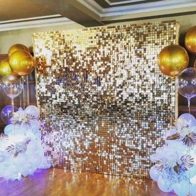 China 12 Panels Glitter Wall Backdrop Flash Shimmer Panel for Events Wedding Decoration Birthday Party for sale