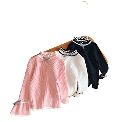 China Europe and the United States Children's Anti-pilling Lotus Collar Sweater Knitted Sweater for Children for sale