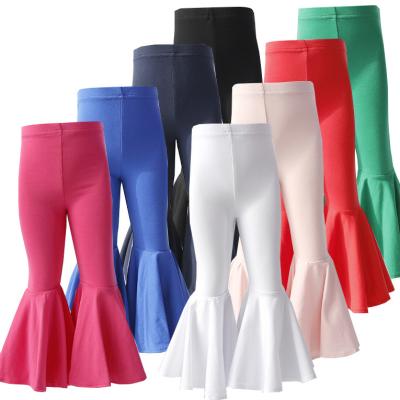 China Customized Wholesale Anti-pilling Girls Fishtails Pants Stage Show Clothes Children's Striped Bell Bottoms for sale