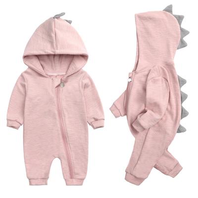 China Spandex Crawling Suit Baby Wrap Romper/New Long Fiber Baby Dinosaur Cotton Bamboo Hooded Romper For Boys And Girls for sale