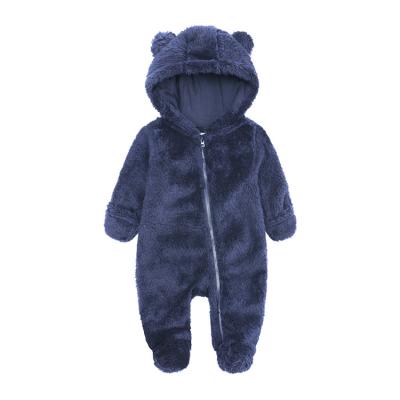 China Warm 100% Polyester Baby Clothin Flannel Outerwear Plush Newborn Clothes Autumn And Winter Baby Onesie for sale