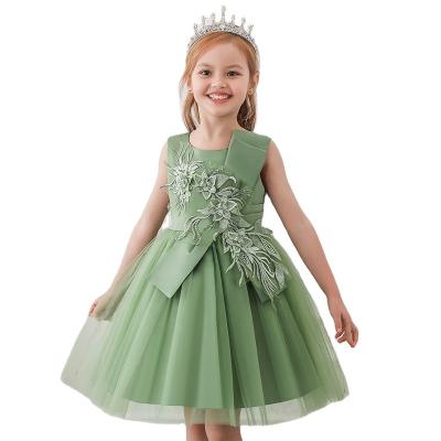 China Washable Custom Made Children's Party Performance Dress Princess Dress Design Flower Girls' Tulle Skirt Fancy Dress for sale