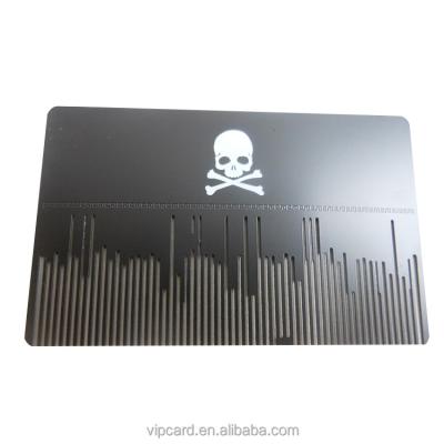 China Business Trade Custom Printing Black Ground Credit Card Size Business Metal Wedding Business Card for sale