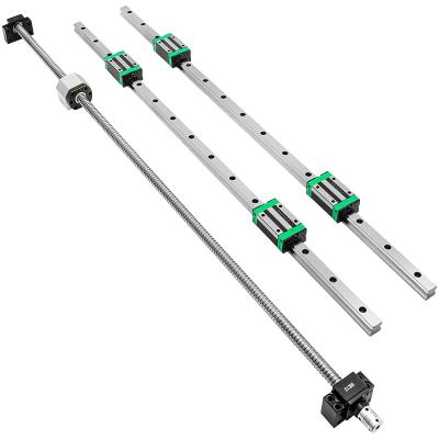 China Factory Linear Guide Rail 2Pcs HGR20-900mm Linear Slide Rail With 1Pcs RM1605-900mm Ball Screw With BF12/BK12 Kit For DIY CNC Routers Lat for sale