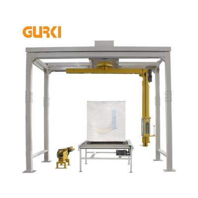 China Large Food Pallet Stretch Wrap Rocker Arm Pallet Wrapping Machine Heavy Duty Pallet Arm Wrapping Machine for sale