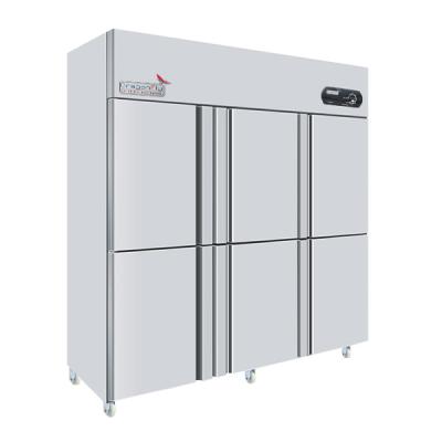 China Slilver Upright 6 Door Side By Side Refrigerator Freezer Stainless Steel for sale